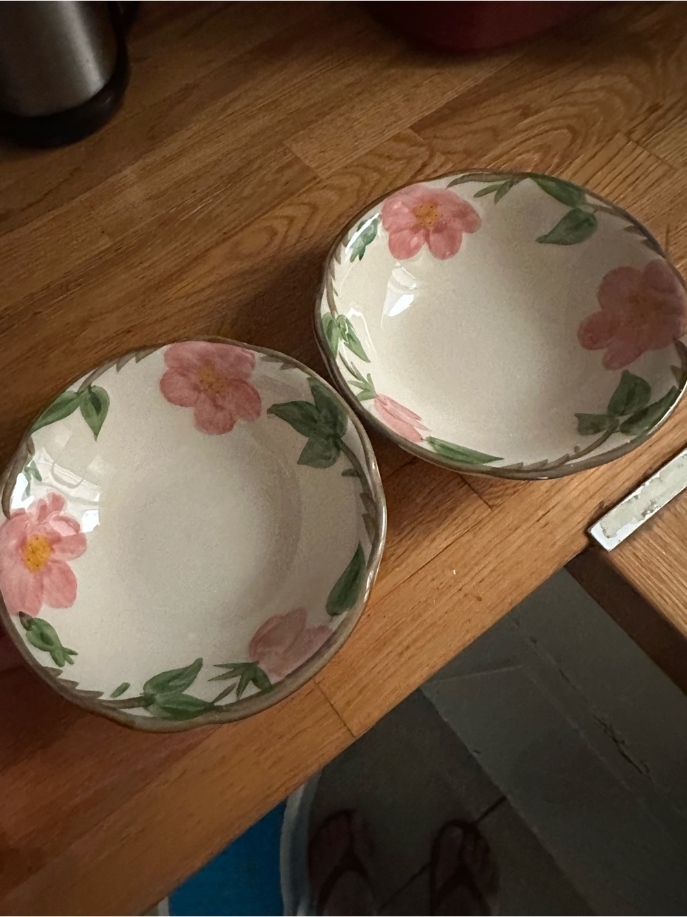 Vintage Franciscan Floral Ceramic dessert Serving Bowls desert rose